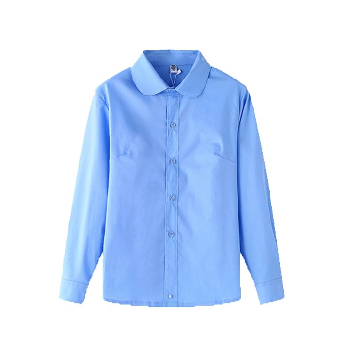 Girls%20School%20Blouse%20Shirt%20Long%20Sleeve%20White%20Shirt%20Sky%20Blue%20Formal%20Blouse%20Top%20For%20Student%20Ages%204-15%20Years%20Tops%20Children%20Clothes%20-%20Image%203