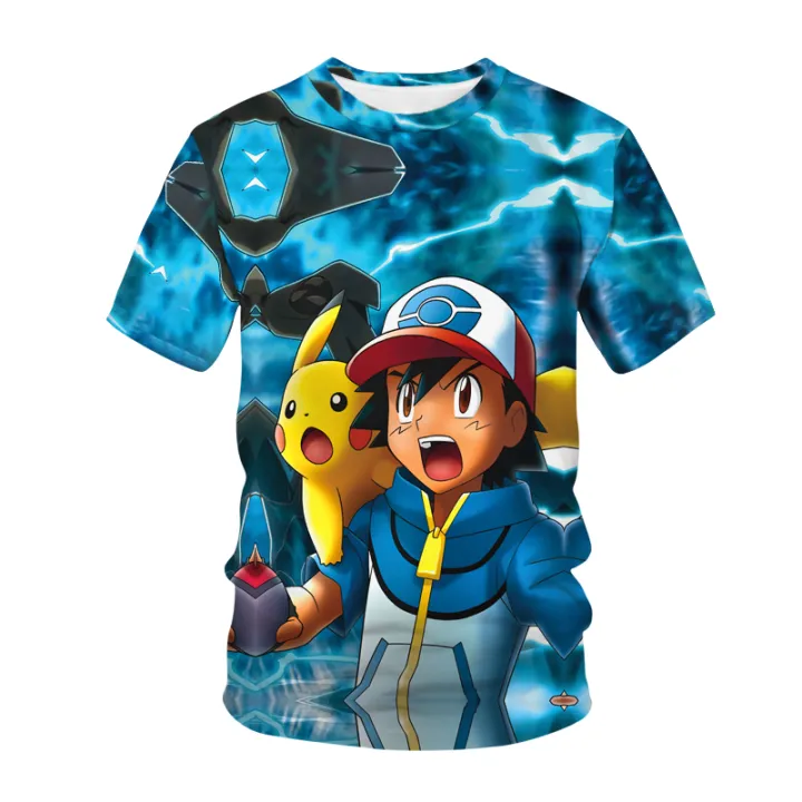 Pokemon%20Pikachu%20Charizard%203D%20Summer%20Fashion%20Cartoon%20T-shirt%20Anime%20Pok%C3%A9mon%20Hop%20Casual%20Children%20Short%20Sleeves%20Boys%20And%20Girls%20-%20Image%204