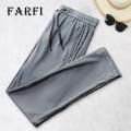Farfi Summer Sweatpants Solid Color Plus Size Mesh Men Sweatpants.