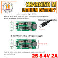 Multi-Cell 2S 2A Type-C To 8.4V Step-Up Boost Lipo- Polymer Li-Ion Charger 7.4V 18650 Lithium Battery. 