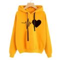 New Women Sweatshirt Hoody Ladies Hooded Heartbeat Printed Casual Pullovers Girls Long Sleeve Autumn Winter Clothes Plus Size. 