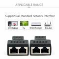 2 Port RJ45 Splitter Adapter LAN Network Ethernet Extender Connector Plug Lot 1pcs - Black. 