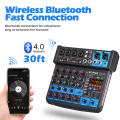 BOMGE 6 Channel mini DJ Audio Sound Mixer Interface with MP3、 USB, Bluetooth , Stereo Recording, 48V Phantom Power, 24 DSP for karaoke, performance, church singing , streaming.