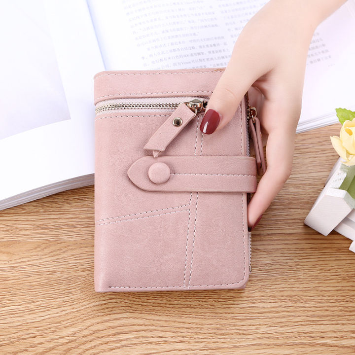 New Ladies Wallet Female Short Japanese and Korean Version Trendy Small Fresh School Girls Multifunctional Folding Small Purse Wallet