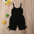 【Happy childhood memories】(NEW)2020 Summer Baby Girls Rompers Kids Toddler Baby Girls Bow Sleeveless Pocket Romper Jumpsuit Children Girls Overalls Clothes Outfits.
