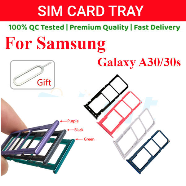 Samsung Galaxy A30/A30s Sim Tray Micro SD Card Slot with Sim Ejector Pin Replacement Part: