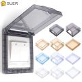 SUER 1Pcs Bathroom Wall Socket Waterproof Box Power Outlet Supplies Electric Plug Cover Switch Protective Cover 86 Type Wall Self-Adhesive Splash-Proof Box Protection Socket/Multicolor. 
