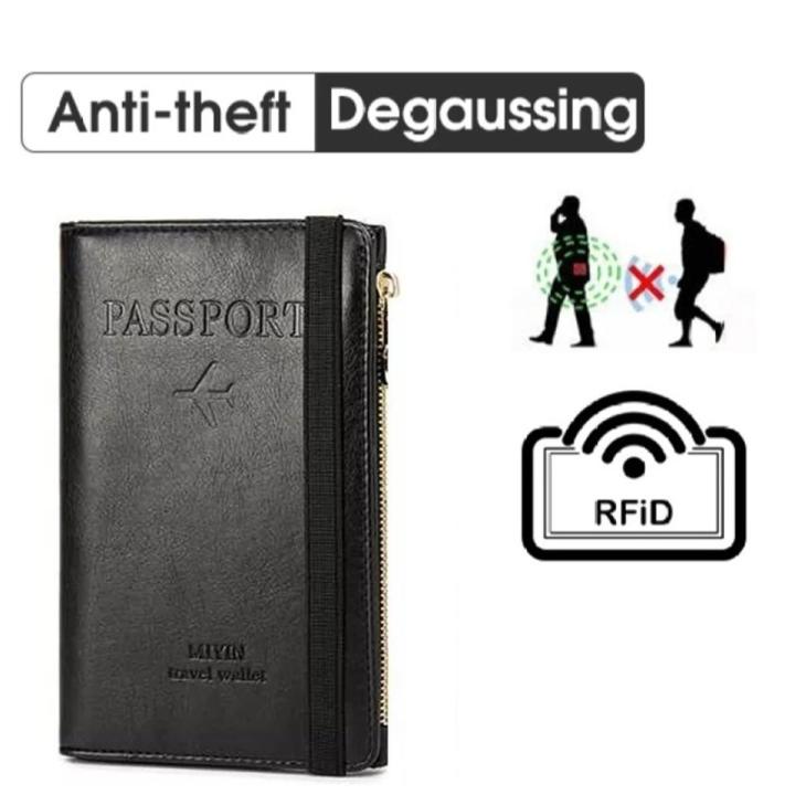 Passport Cover Artificial Leather Fashionable Passport Holder PU Leather Travel Bag Wallet Ticket Holder Organizer Case with Zipper