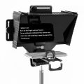 Universal Teleprompter Portable Prompter with BT Remote Control Lens Adapter Ring - black. 