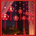 GC Red Lantern LED Lights With 8 Modes Chinese Characters Garland Curtain Lunar New Year Decoration Spring Festival Decoration. 