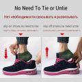 Anti-Dropping Elastic No Tie Shoelaces Flat Shoe Laces For Kids and Adult Sneakers Quick Lazy Metal Lock Laces Shoe Strings.