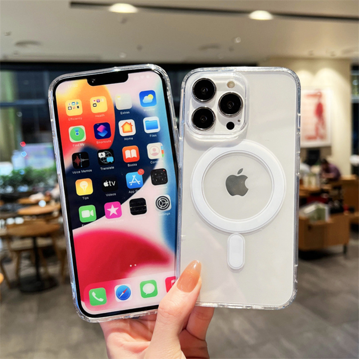 Transparent%20Acrylic%20Hard%20Phone%20Case%20for%20Apple%20IPhone%2012/12Pro/12%20Pro%20Max%20,Magsafe%20Magnetic%20Wireless%20Charging%20Cover%20-%20Image%202