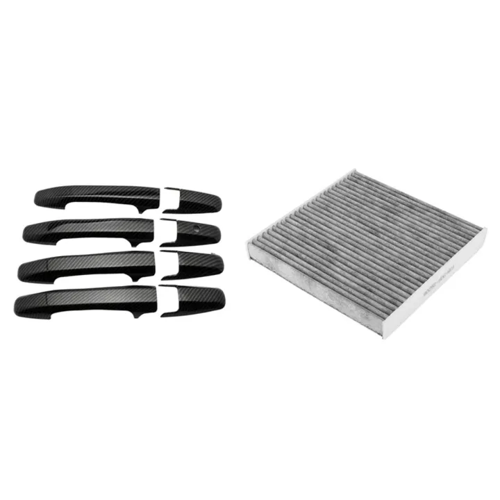 4Pcs Side Door Handle Frame Trim for Honda Civic 06-11 with 1003C (CF10134) Cabin Air Filter for ACURA, CSX , HONDA