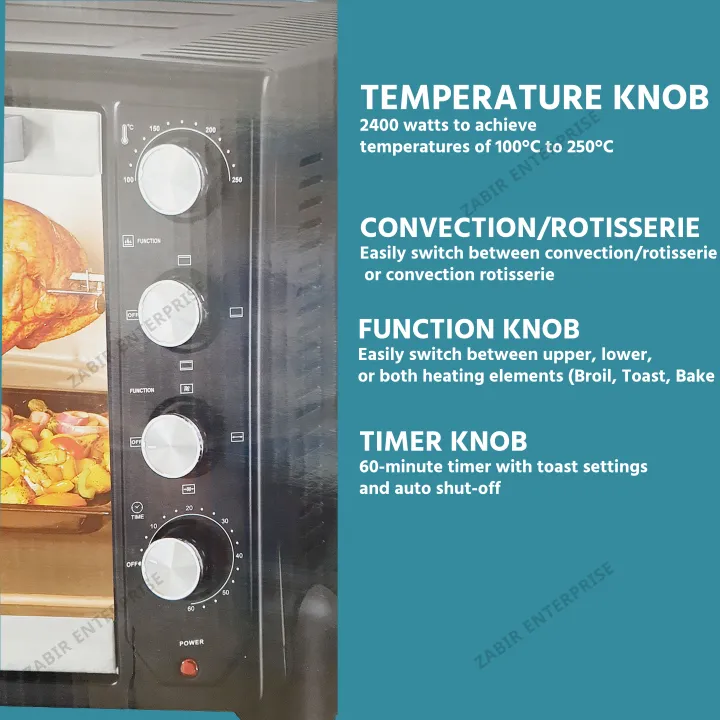 Miyako%20MT-100RCL%20Electric%20Oven%20For%20Baking%20&%20Grill%20Items,%20100%20Liters%20Countertop%20Convection%20Toaster%20Oven,Adjustable%20Temperature%20&%20Timer,%20Bake,%20Roast,%20Broil,%20Toast,%20Includes%20Baking%20Pan,%20Rack,%20Rotisserie,%20Stainless%20Steel%20-%20Image%203