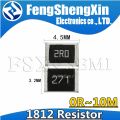 100pcs 1812 5% SMD chip resistor 0 ohm ~10M ohm resistors 0R 10R 33R 100R 220R 330R 470R 1K 4.7K 10K 100K 220K 330K 470K 680K 1M. 