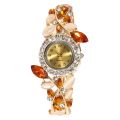 Women Watch Alloy Crystal Bracelet Flower Wrist Watch Women Clock Quartz Watches With Rhinestone Quartz Bracelet Watch.