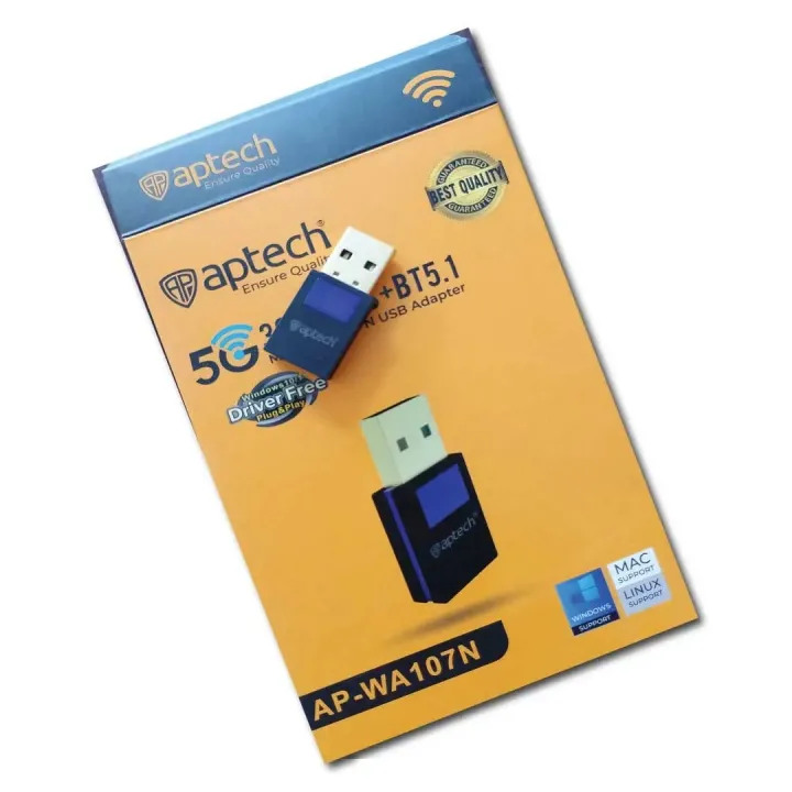 Aptech%20WA107N%20300Mbps%20Mini%20Wireless%20USB%20Adapter%20with%20Bluetooth%205.1%20%E2%80%93%20Dual%20Band%20Wi-Fi%202.4GHz%20%7C%20Compact%20Design%20%7C%20Plug%20&%20Play%20for%20PC/Laptop%20-%20Image%203