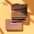 Cross-border hot-selling YAQINUO two-color eyebrow powder, eyebrow cream, waterproof sweat eyebrow pencil, waterproof and non-smudge, genuine eyebrow powder. 