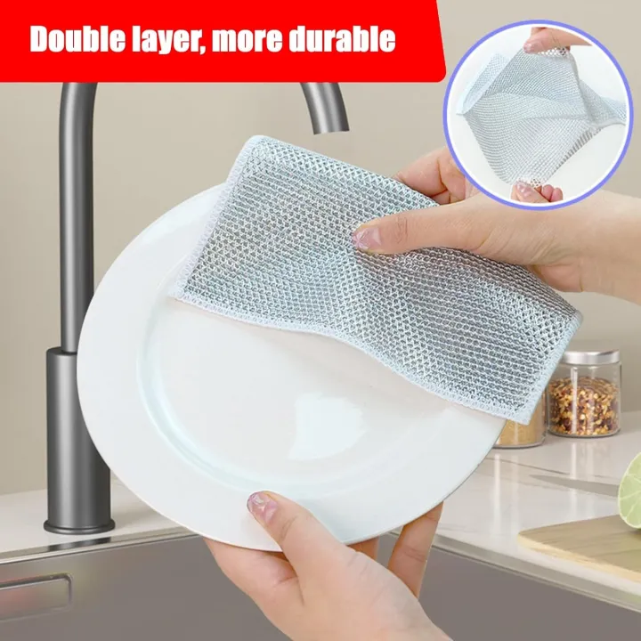 Utensils Rag Multipurpose Double Layer Dish Wash Cloth (Pack of 15) | Non Scratch ...