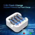 8pc 3500mWh 1.5V AA Lithium Rechargeable Battery 4 Slot Charger, For Wireless Mouse, Keyboard, Alarm Clock And Other Electronic. 