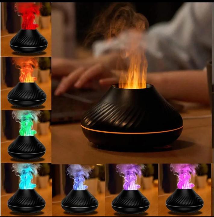 Flame Aroma Diffuser Humidifier With 7 Color LED light change Fire ...