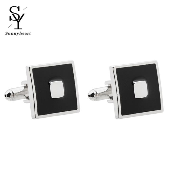 %EF%BC%88New%EF%BC%89Men%20Cufflink%20Exquiite%20quare%20Black%20Enamel%20Paint%20Cufflink%20Modern%20-%20Image%202