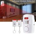 Home Security PIR Alert Infrared Sensor Alarm System 105DB Anti-theft Human Motion Detector Siren with 2pcs Remote Controller. 