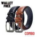 2 Pice Belt Black & Brown Colour Combo Offer Belt For Men.