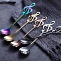 OIMG Stainless Steel Mini Stirring Spoon With Music Symbol Handle For Tea Coffee. 