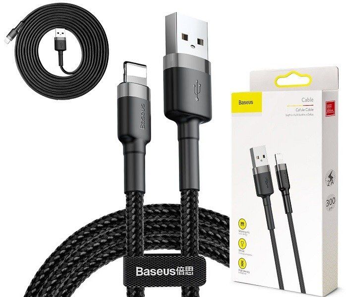 Baseus USB Cable for iPhone 11 12 Pro Max Xs Xr X 2.4A Fast Charging Cable for iPhone Cable 7 SE 8 Plus Charger for iPad air-1M
