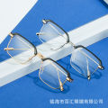 New Metal Anti-Blue Light Glasses Personalized Eyebrow Myopia Glasses Frame Men's Fashion Trendy Sunglasses 21102.