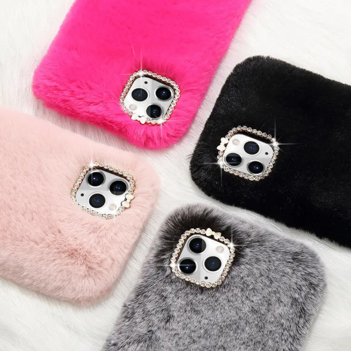 Luxury Fluffy Fur Phone Case for IPhone 6 6s 7 8 Plus iPhone 13 11 12 Pro Mini Pro Max X XR XS Warm Furry Shockproof Soft Cover