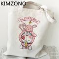 Cartoon Doraemon shopping bag canvas shopper reusable tote bag bolsas reutilizables string shoping boodschappentas cabas. 
