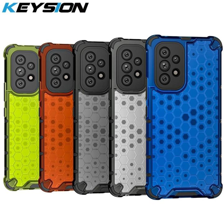 For Samsung A23 A13 4G case Silicone + PC Shockproof Armor Transparent Honeycomb Phone cases for A53 A73 A33 5G Back cover