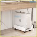 Desktop Computer Host Bracket Pad Riser Base under Table CPU Frame Stand Movable Tray Rack with Wheels.