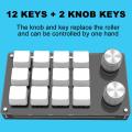 Macro Keyboard 12 Key 2 Knob Mechanical Keyboard Hot Swap Custom Keypad One-Handed Keypad Mini Gaming Auxiliary Keyboard. 