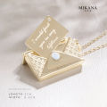 Mikana Valentines Love Stone 18k Gold Plated Projector Pendant Necklace Collection Accessories For Women fashion korean free shipping sale japanese lovestone gift box.