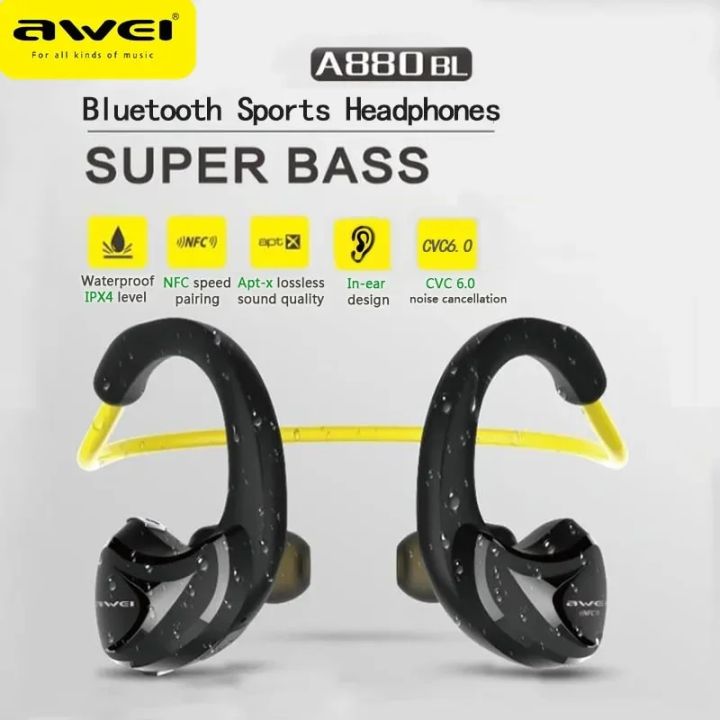 Awei A880BL Sports Headset Noise Canceling Earbuds Hifi