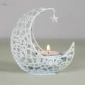 Metal Candlestick Eid Mubarak Ornament Moon Star Decorative Candlelight Tea Light Candle Holders Ramadan for Hotel Fireplace Mantel New Year. 