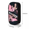 New Black Pink Pencil Case Korea Pencilcases Pen Box for Student Large Storage Bag Students School Cosmetic Stationery.