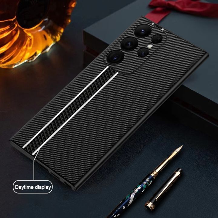 Carbon Fiber Pattern Case For Samsung Galaxy S23 Ultra Plus S22 S24 Ultra 5G Cover For Samsung S23 S22 Plus S 23 24 Ultra Cases Outlier Aeuinv