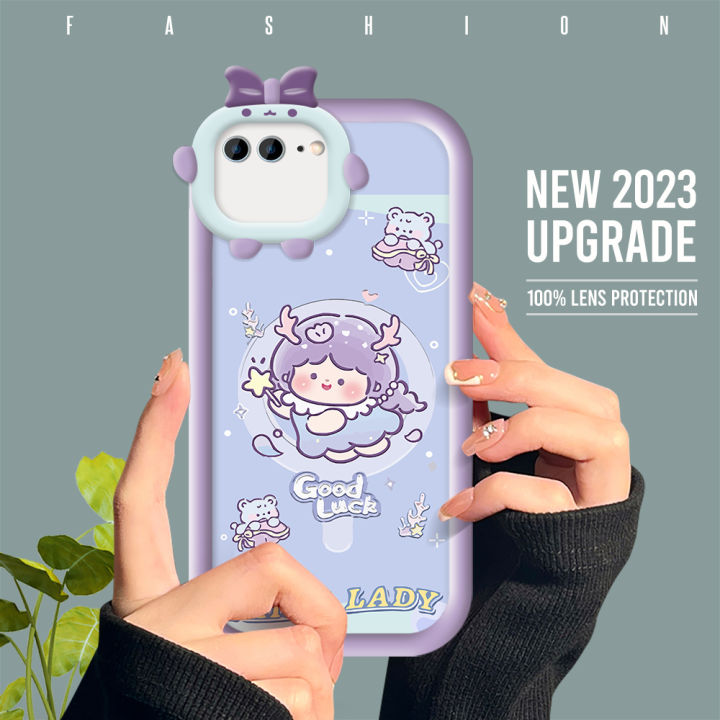 For iPhone Plus/8 Plus Back Cover Cartoon Cute Girl Fairy