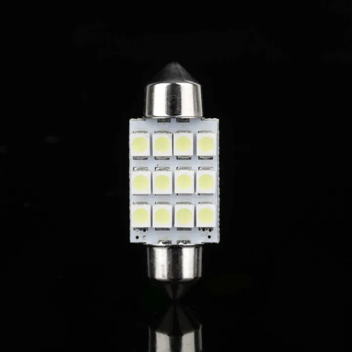 White%20LED%20Car%20Bulb%2031mm%20Festoon%2012%20SMD%20Dome%20Map%20Interior%20Light%20Lamp%20DE3175%20-%20Image%202