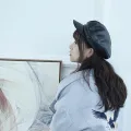 【happy one】Pu Leather Military Women Hat Gorras Caps Female Casquette Berets British Style. 