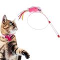 Funny Cat Stick Toy with Bell, Long Wire Mouse/ Fish kitten toy, Cat Exercise Play Fun Gifts Cute Bell. 
