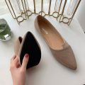 Spring And Summer Single Shoes Women Splice Color Flats Fashion Pointed Toe Ballerina Ballet Flat Slip On Shoes Slippers.