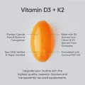 Sports Research Vitamin D3 + K2 with 5000iu of Plant-Based D3 & 100mcg of Vitamin K2 as MK-7 Non-GMO Verified & Vegan Certified,Softgel (30ct). 