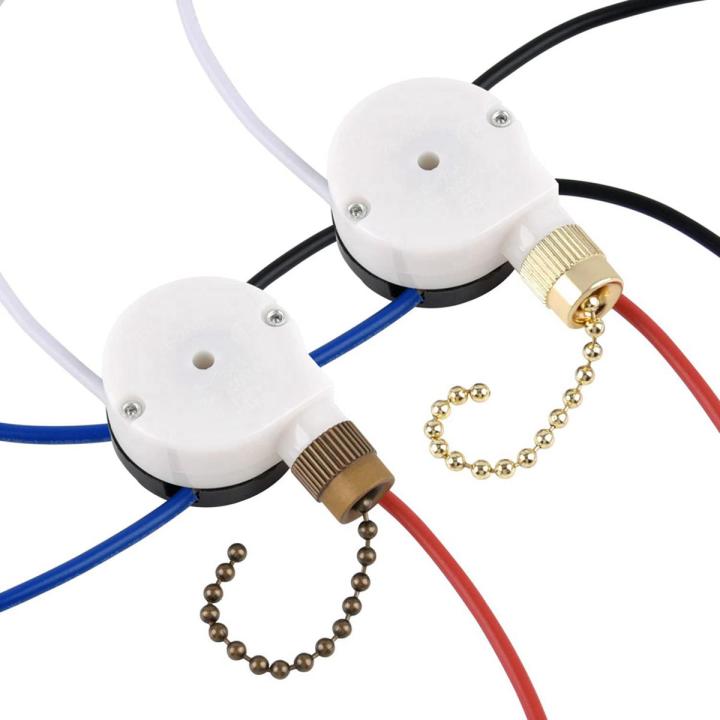 JAERBEE Ceiling Fan Switch Kit ZE-208S E89885 3 Speed 4 Wire Pull Chain, Ceiling Fan Parts, Switch Speed Control Switch