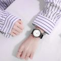 YIKAZE Women's Wristwatch Simple Black White Women Quartz Watch Silicone Strap Wristwatch Big Dial Woman Minimalist Design Watch.