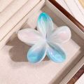 Fashion Gradient Color Egg Flower Hair Clip Hair Accessories Transparent Flower Shape Claw Clip Simple Style Headwear Shark Clip. 